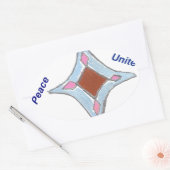Sticker Ovale Peace Love Unity hakuna matata .png (Enveloppe)