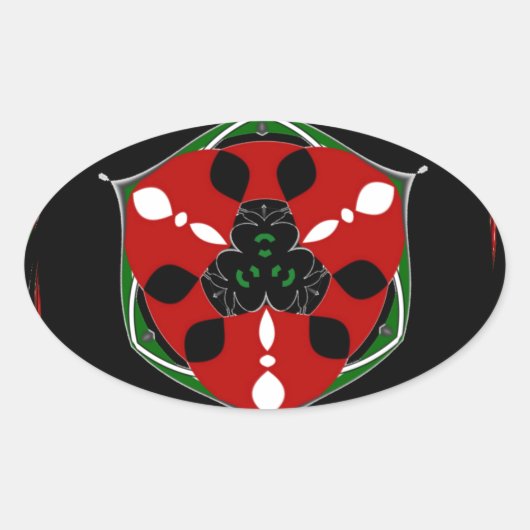 Sticker Ovale "Peace : with Shield Emblem" (Devant)