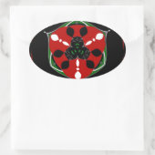 Sticker Ovale "Peace : with Shield Emblem" (Sac)