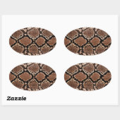 Sticker Ovale Peau de Crotale Diamondback de l'Ouest (Feuille)