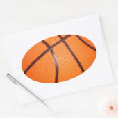 Sticker Ovale Peau de texture de gros plan du basket (Enveloppe)