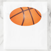 Sticker Ovale Peau de texture de gros plan du basket (Sac)