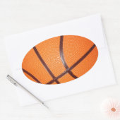 Sticker Ovale Peau de texture de gros plan du basket (Enveloppe)