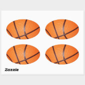 Sticker Ovale Peau de texture de gros plan du basket (Feuille)