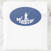 Sticker Ovale Pêche à la mouche (Sac)