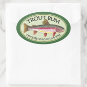 Sticker Ovale Pêche à la truite (Sac)