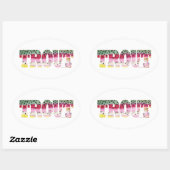 Sticker Ovale Pêche à la truite (Feuille)