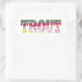 Sticker Ovale Pêche à la truite (Sac)