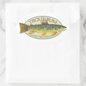 Sticker Ovale Pêche à la truite (Sac)