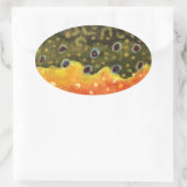 Sticker Ovale Pêche à la truite (Sac)