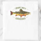 Sticker Ovale Pêche à la truite (Sac)