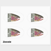 Sticker Ovale Pêche à la truite Plus (Feuille)