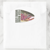 Sticker Ovale Pêche à la truite Plus (Sac)