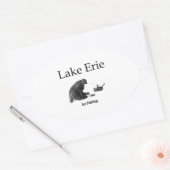 Sticker Ovale Pêche sur glace du lac Érié (Enveloppe)