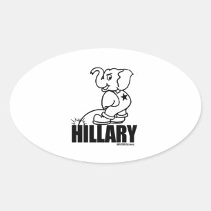 Sticker Ovale Pee sur Hillary