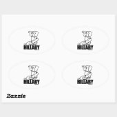 Sticker Ovale Pee sur Hillary (Feuille)
