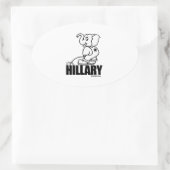 Sticker Ovale Pee sur Hillary (Sac)