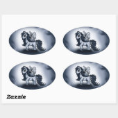 Sticker Ovale Pegasus Pony (Feuille)
