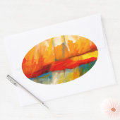 Sticker Ovale Peinture Abstraite moderne (Enveloppe)