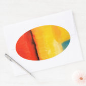 Sticker Ovale Peinture Abstraite rouge moderne (Enveloppe)