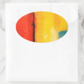 Sticker Ovale Peinture Abstraite rouge moderne (Sac)