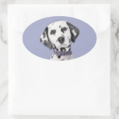 Sticker Ovale Peinture Dalmatienne - Cute Original Chien Art (Sac)