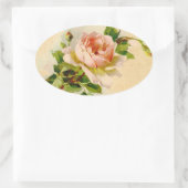 Sticker Ovale Peinture d'aquarelle rose Vintage Rose (Sac)