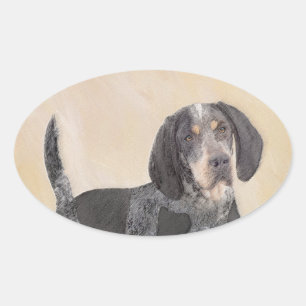 Sticker Ovale Peinture de linge bluetick - mignon chien original