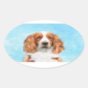 Sticker Ovale Peinture espagnole galloise Springer - Art origina