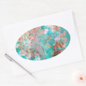 Sticker Ovale Peinture florale (Enveloppe)