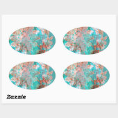 Sticker Ovale Peinture florale (Feuille)