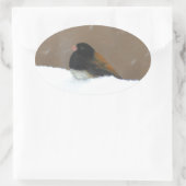 Sticker Ovale Peinture Junco foncée - Art original pour oiseaux (Sac)