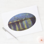 Sticker Ovale Peinture nocturne étoilée de Van Gogh (Enveloppe)