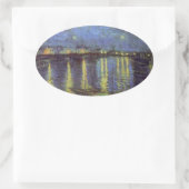 Sticker Ovale Peinture nocturne étoilée de Van Gogh (Sac)