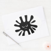 Sticker Ovale Peinture noire en colère (Enveloppe)