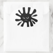 Sticker Ovale Peinture noire en colère (Sac)