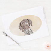 Sticker Ovale Peinture pointeur germanique - Art original (Enveloppe)