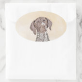 Sticker Ovale Peinture pointeur germanique - Art original (Sac)