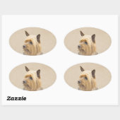 Sticker Ovale Peinture Silky Terrier - Cute Original Chien Art (Feuille)