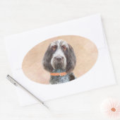 Sticker Ovale Peinture Spinone Italiano - Belle Art Original Chi (Enveloppe)