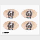Sticker Ovale Peinture Spinone Italiano - Belle Art Original Chi (Feuille)