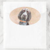 Sticker Ovale Peinture Spinone Italiano - Belle Art Original Chi (Sac)