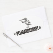 Sticker Ovale Pélican drôle (Enveloppe)