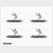 Sticker Ovale Pélican drôle (Feuille)