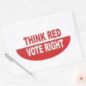 Sticker Ovale Pensez que le vote rouge est juste (Enveloppe)