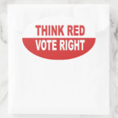 Sticker Ovale Pensez que le vote rouge est juste (Sac)