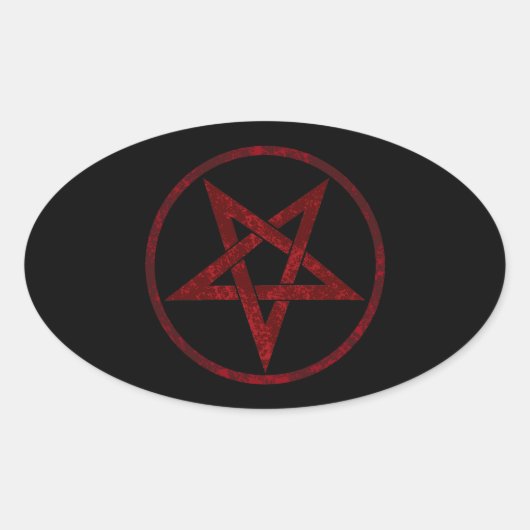 Sticker Ovale Pentagram Red Devil (Devant)