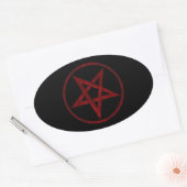 Sticker Ovale Pentagram Red Devil (Enveloppe)