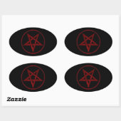 Sticker Ovale Pentagram Red Devil (Feuille)