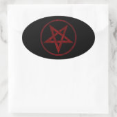 Sticker Ovale Pentagram Red Devil (Sac)
